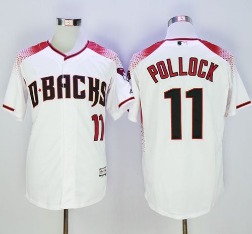 Diamondbacks #11 A. J. Pollock White/Brick New Cool Base Stitched MLB Jersey